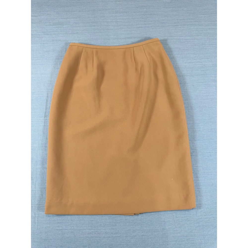 Jennifer Moore Vintage Camel Tan Pencil Skirt High Waisted Lined Size 6 4119